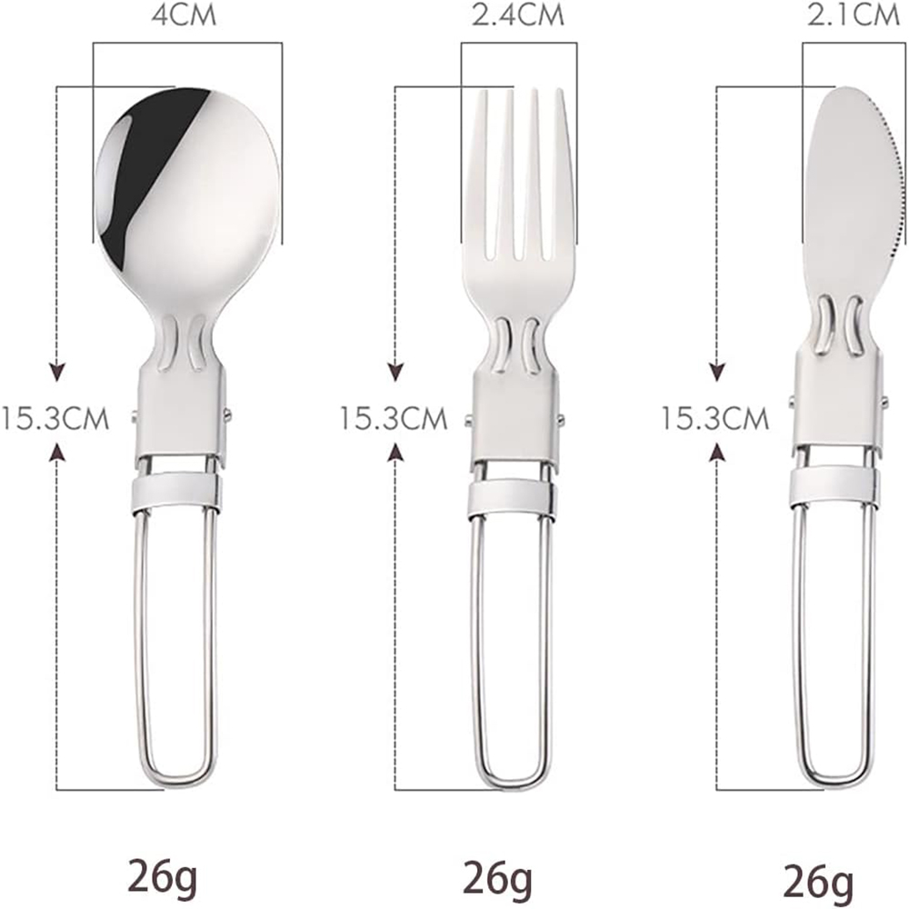 Camping Cooking And Cutlery Set - Camping Flatware Sets Stainless Steel Kitchen