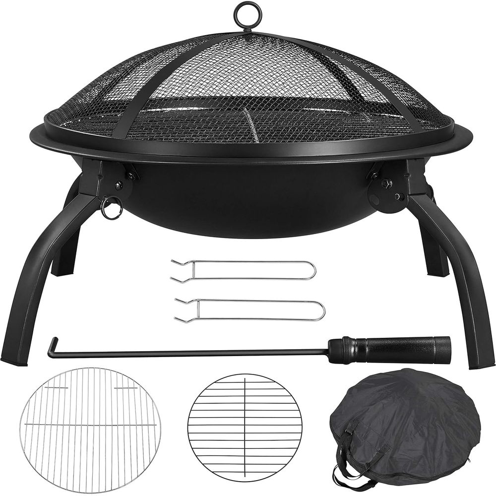 Camp Grill Portable Folding - 21 Inch Portable Folding Steel Fire