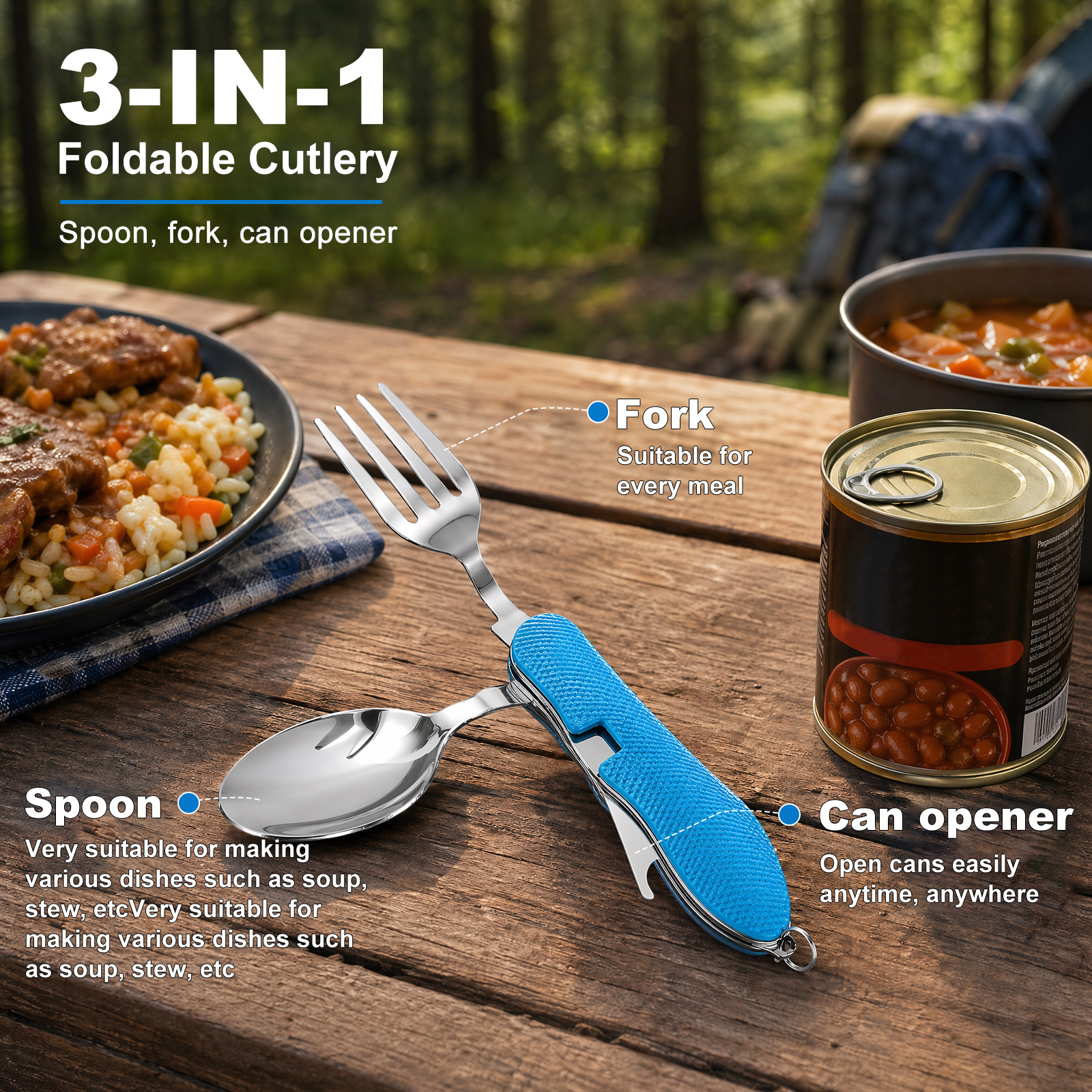 Multifunction 3 in 1 Camping U - Camping Cooking Knife Set recensione e prezzo
