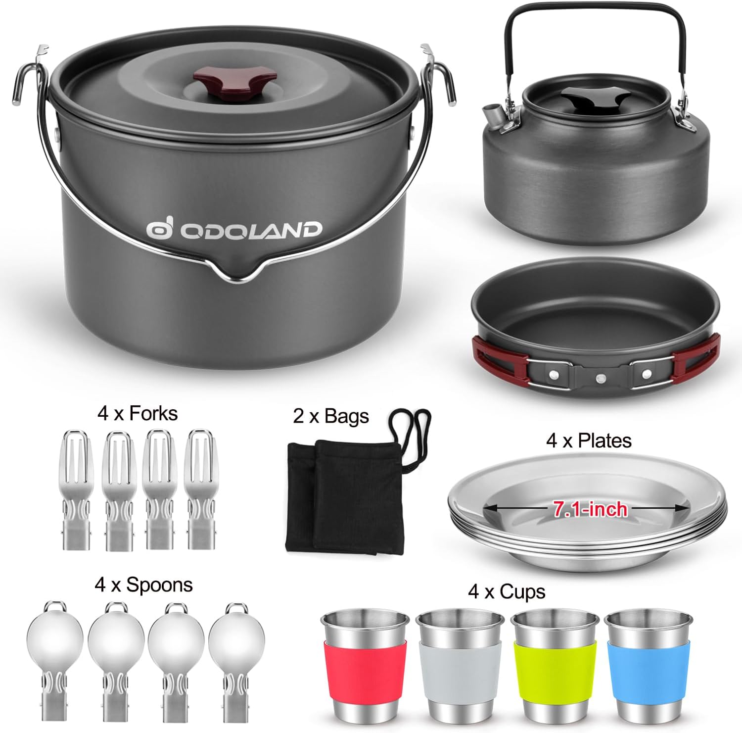 22pcs Camping Cookware Mess Ki - Camping Cooking Set For 4 recensione e prezzo