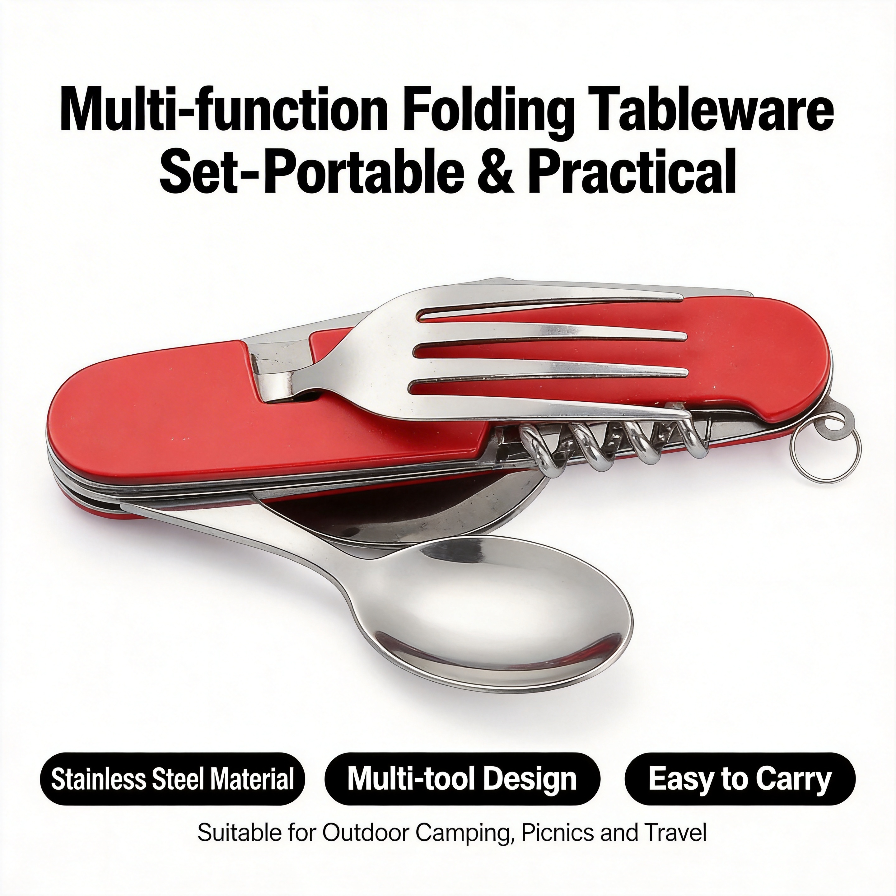 4-in-1 Portable Stainless Stee - Camping Cooking Knife Set recensione e prezzo