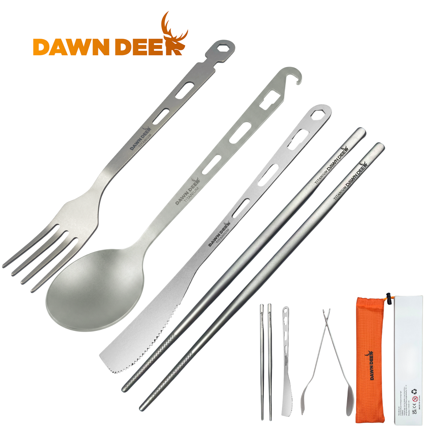 DAWN DEER Titanium 4pcs Campin - Camping Cooking And Cutlery Set recensione e prezzo