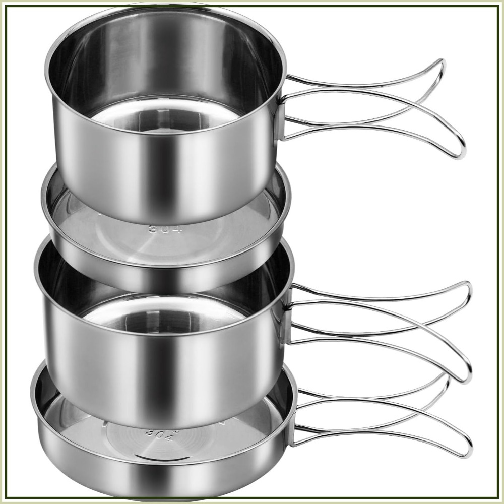 18/8 Stainless Steel Camping C - Camping Cooking Set For 4 recensione e prezzo