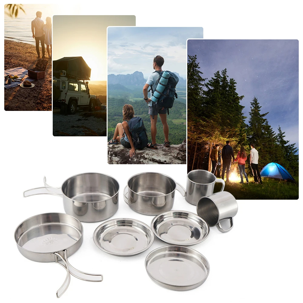 8pcs/Set Camping Cookware Mess - Camping Cooking And Cutlery Set recensione e prezzo