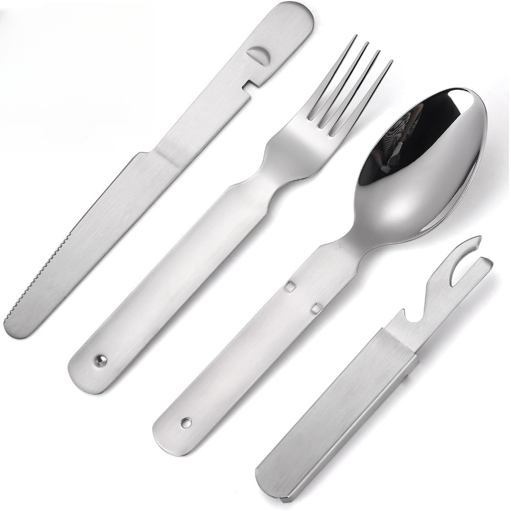 4Pcs Cutlery Set 304 Stainless - Camping Cooking Knife Set recensione e prezzo