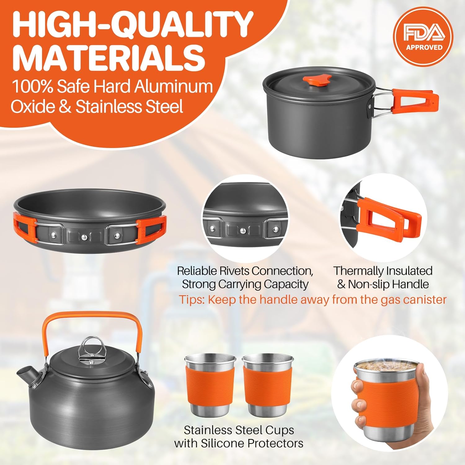 Non-Stick Camping Cookware Set - Camping Cooking And Cutlery Set recensione e prezzo