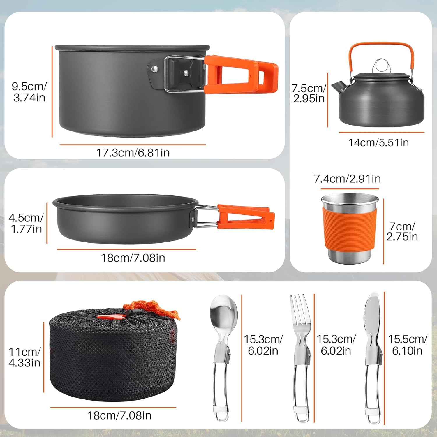 Non-Stick Camping Cookware Set - Camping Cooking And Cutlery Set recensione e prezzo