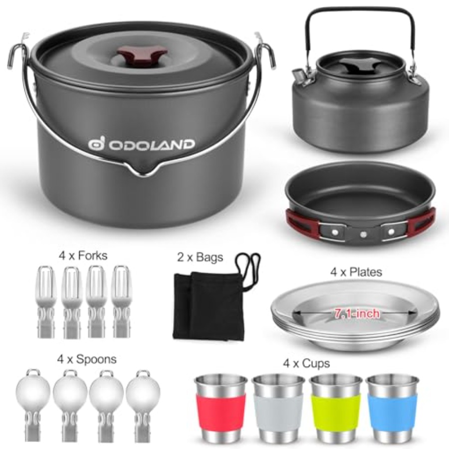 22pcs Camping Cookware Mess Ki - Camping Cooking Set For 4 recensione e prezzo