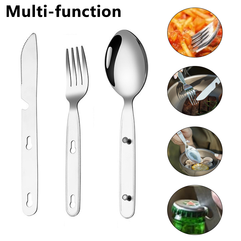 3pcs/set Folding Spoon Fork Kn - Camping Cooking Knife Set recensione e prezzo