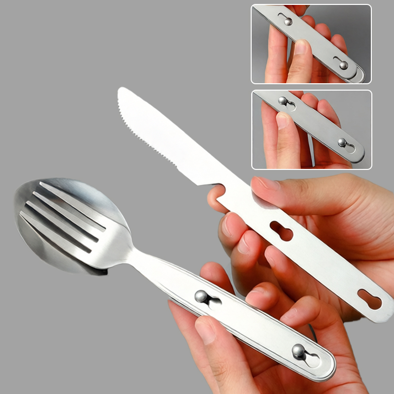 3pcs/set Folding Spoon Fork Kn - Camping Cooking Knife Set recensione e prezzo