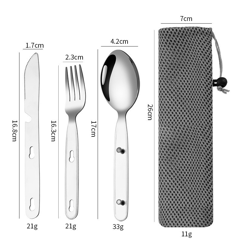 3pcs/set Folding Spoon Fork Kn - Camping Cooking Knife Set recensione e prezzo
