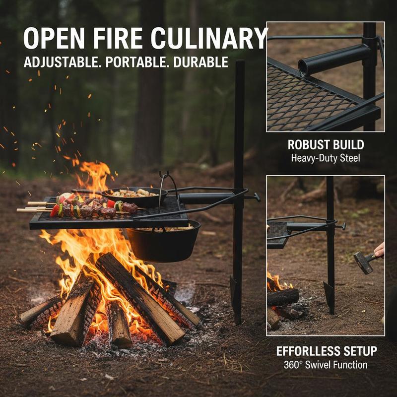 Rotating Cooking Grate 24 Inch - Camping Cooking Open Fire recensione e prezzo