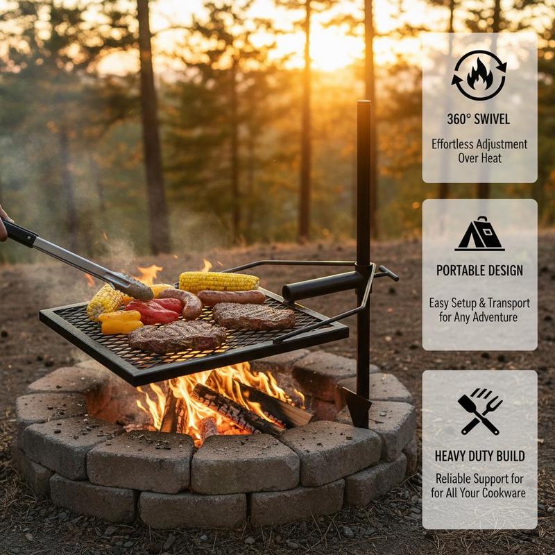 Rotating Cooking Grate 24 Inch - Camping Cooking Open Fire recensione e prezzo