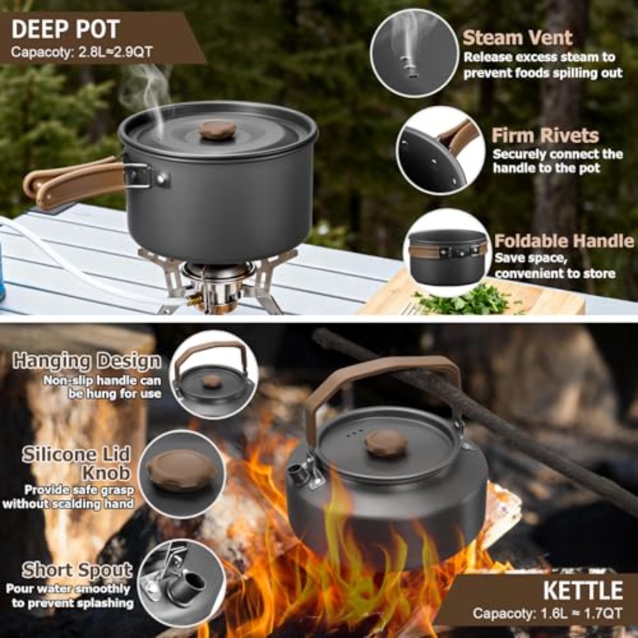 Camping cookware mess kit for  - Camping Cooking Open Fire recensione e prezzo
