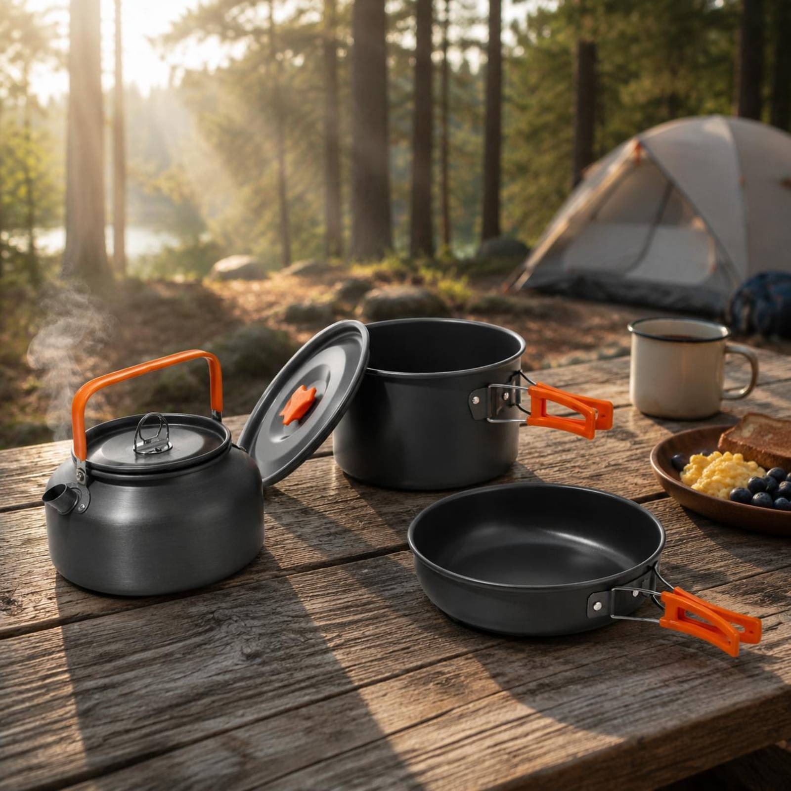 Camping Pot and Kettle Set Spa - Nesting Camping Cooking Set recensione e prezzo