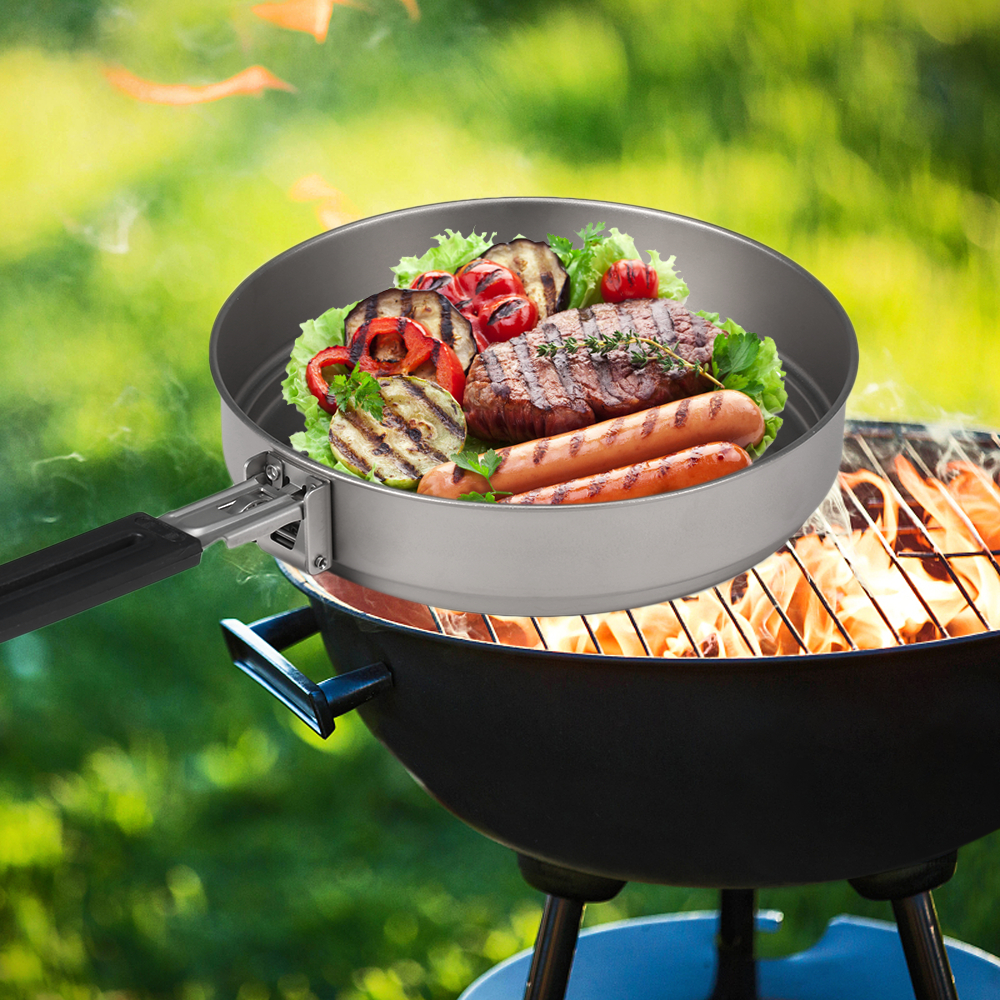 Lixada 1100ml Titanium Fry Pan - Campfire Cooking Anime recensione e prezzo