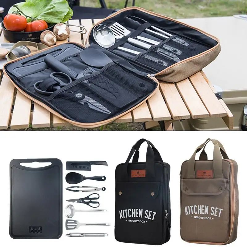 8pcs Camping Kitchen Cookware  - Camping Cooking And Cutlery Set recensione e prezzo