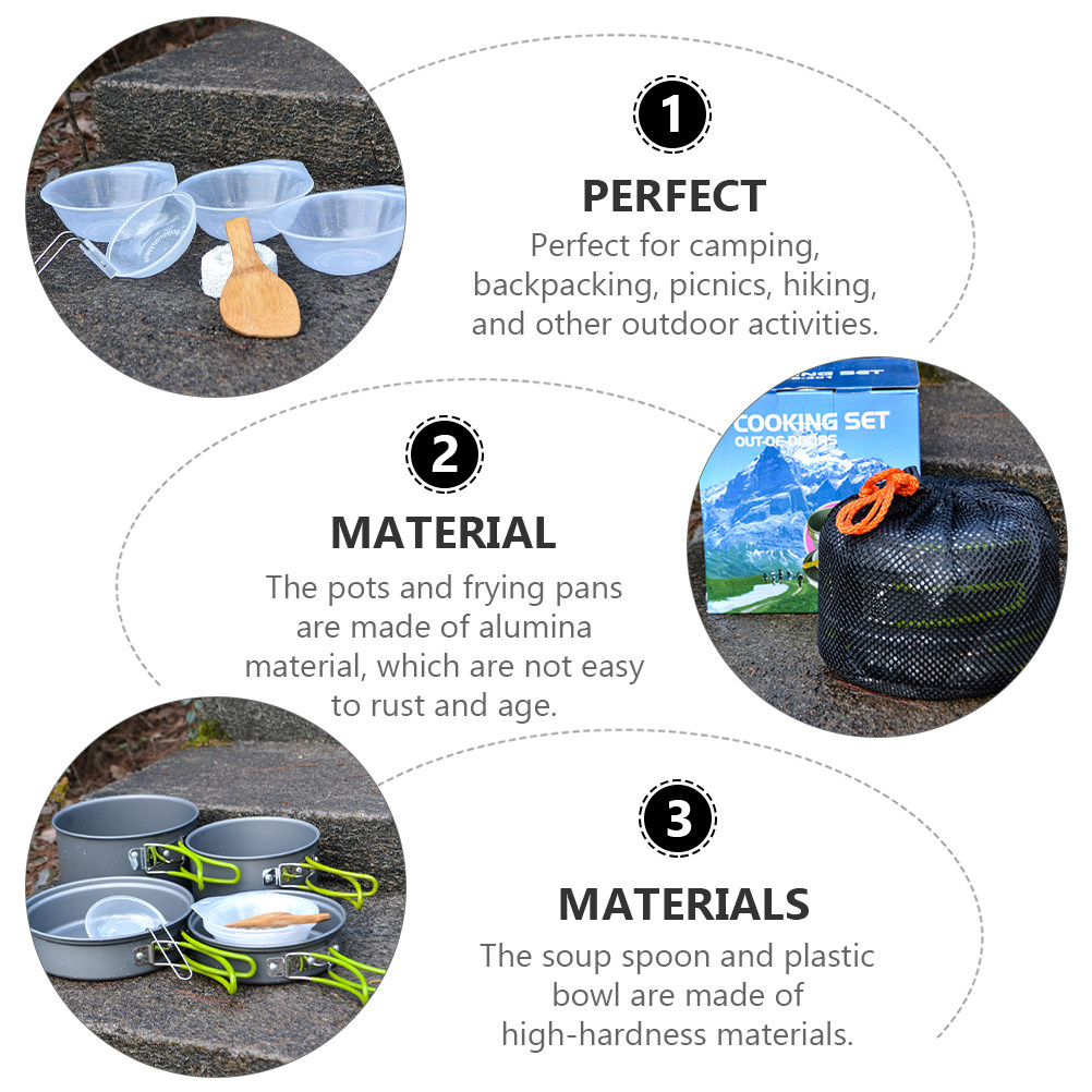 1Set Portable Camping Cookware - Camping Hiking Cooking recensione e prezzo
