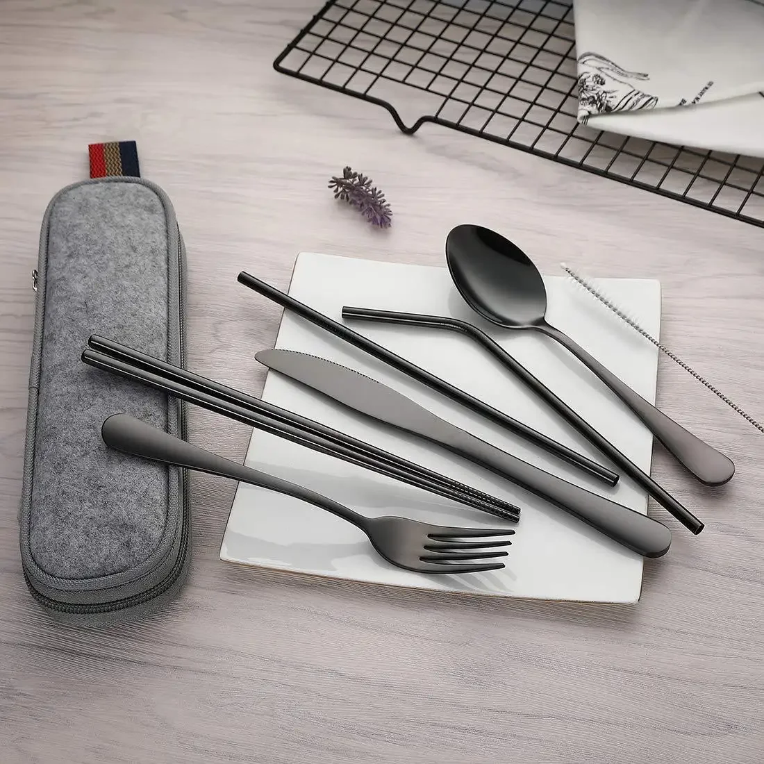 8Pcs/set Tableware Reusable Tr - Camping Cooking Knife Set recensione e prezzo