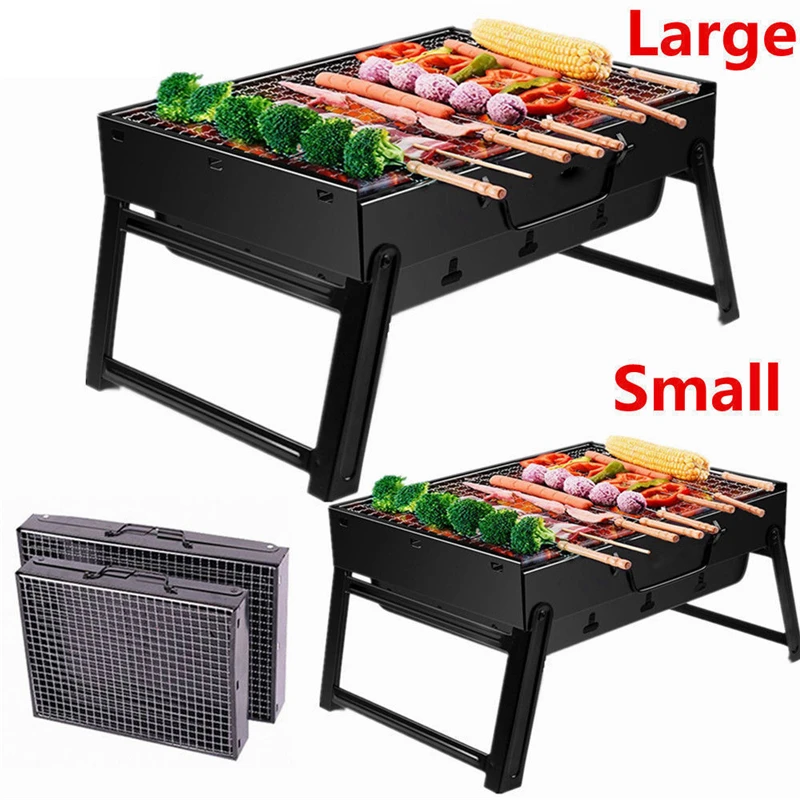 Black BBQ Grill Folding Portab - Camp Grill Portable Folding recensione e prezzo