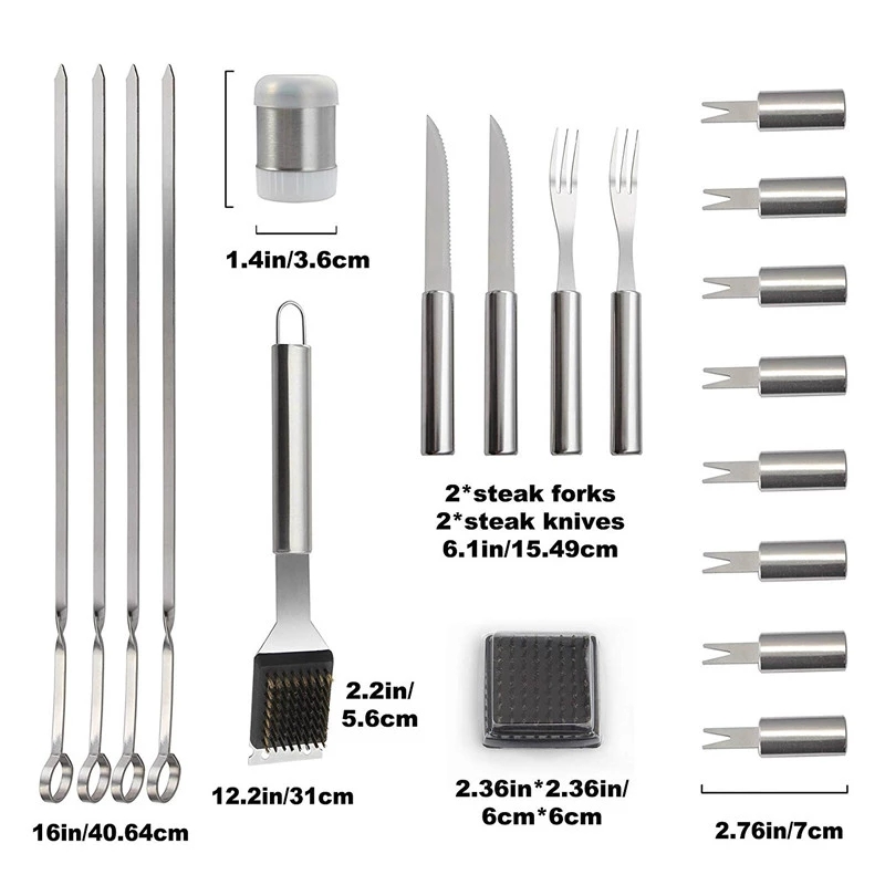 BBQ Tools Set Barbecue Grillin - Camping Cooking Set For 4 recensione e prezzo