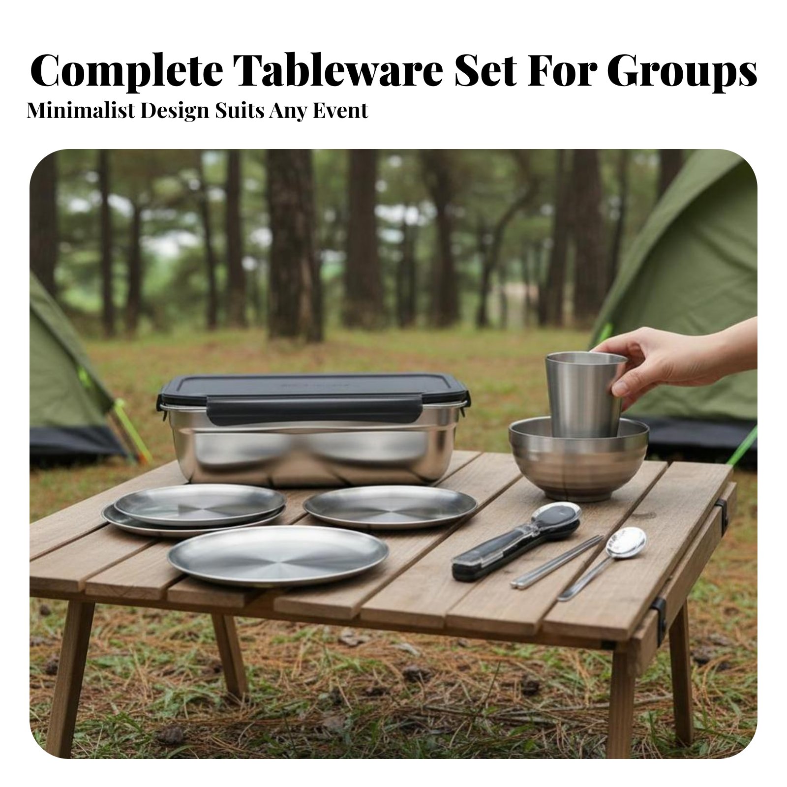 304 Stainless Steel Outdoor Ta - Camping Cooking Set For 4 recensione e prezzo