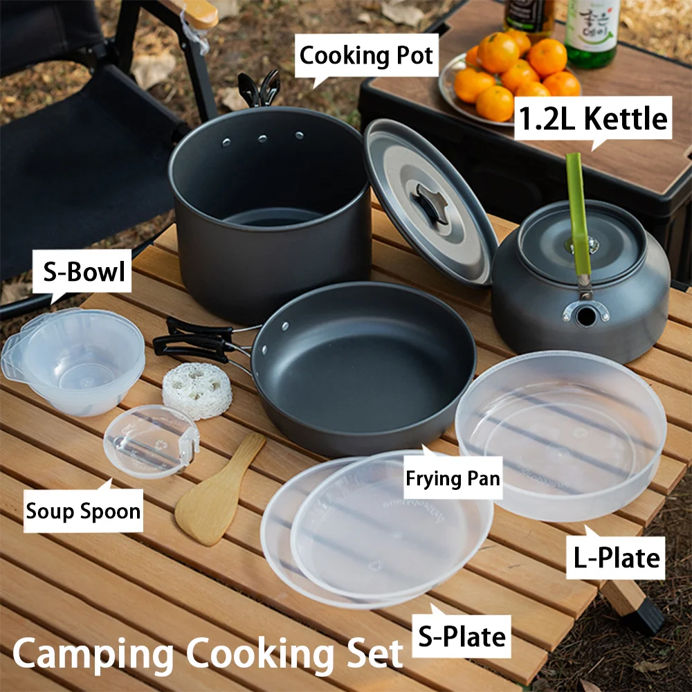 Large Capacity Non-Stick Campi - Nesting Camping Cooking Set recensione e prezzo