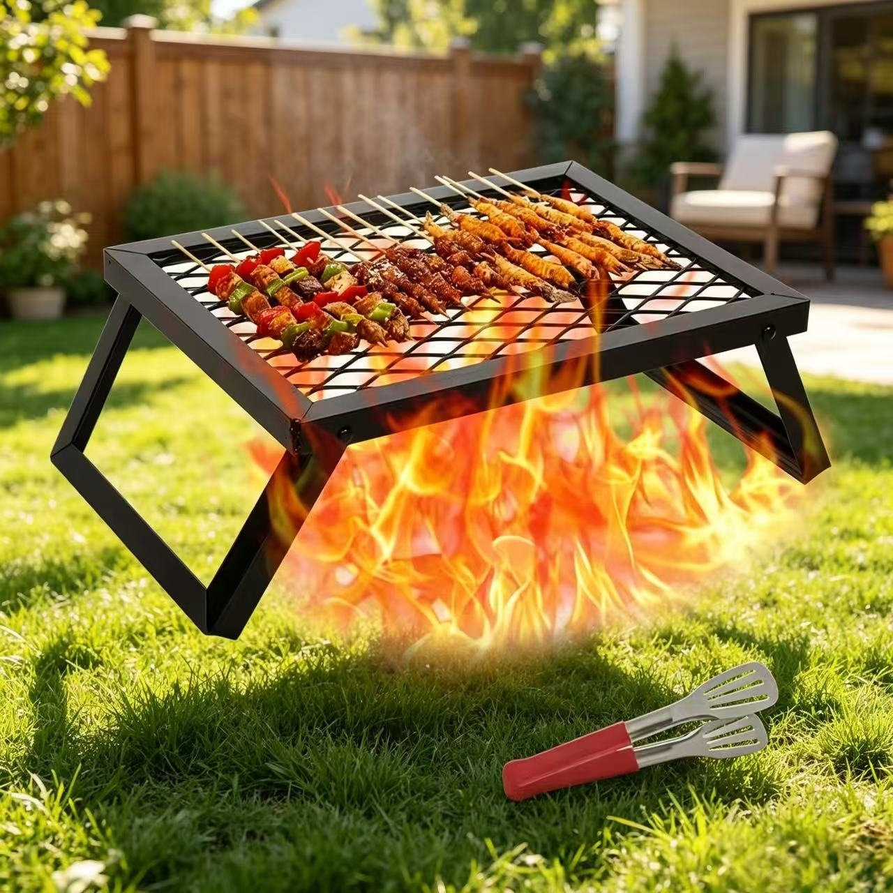 Portable folding barbecue gril - Camping Cooking Open Fire recensione e prezzo