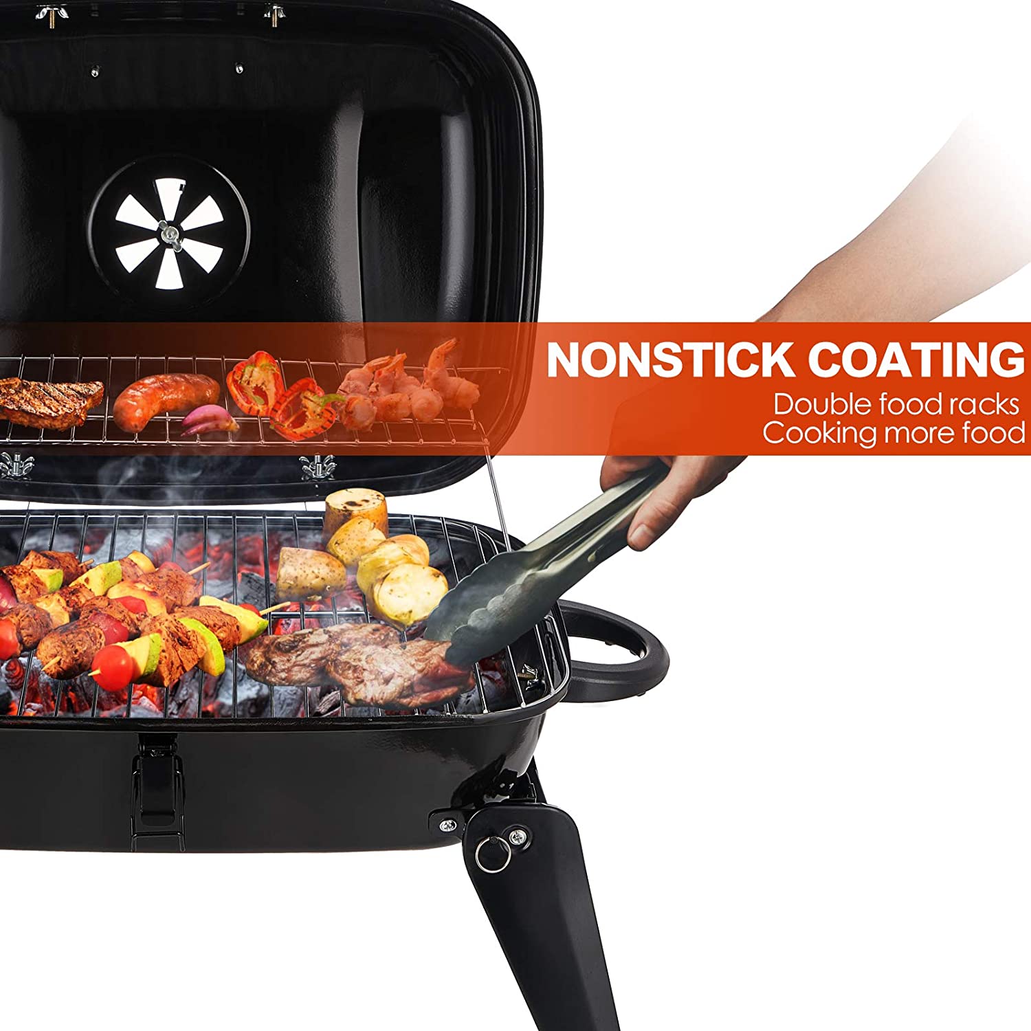 18-inch Black Charcoal Grill F - Camp Grill Portable Folding recensione e prezzo