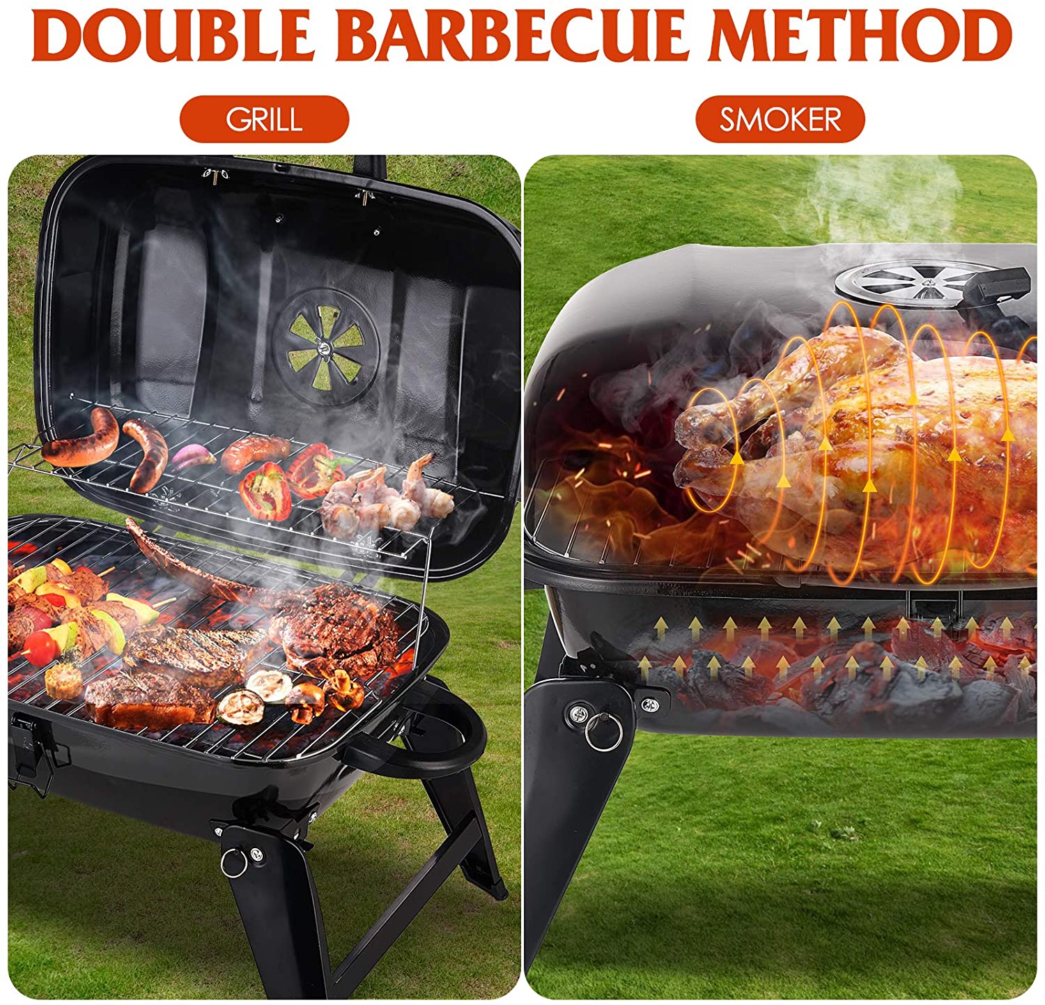 18-inch Black Charcoal Grill F - Camp Grill Portable Folding recensione e prezzo