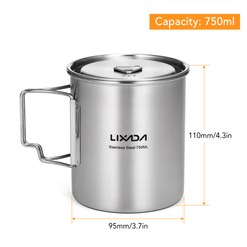 Lixada 750ml Cup Outdoor Stain - Camping Cooking And Cutlery Set recensione e prezzo