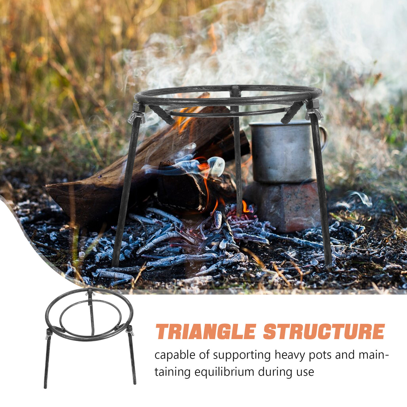 Detachable Triangular Pot Rack - Camping Cooking Ring recensione e prezzo