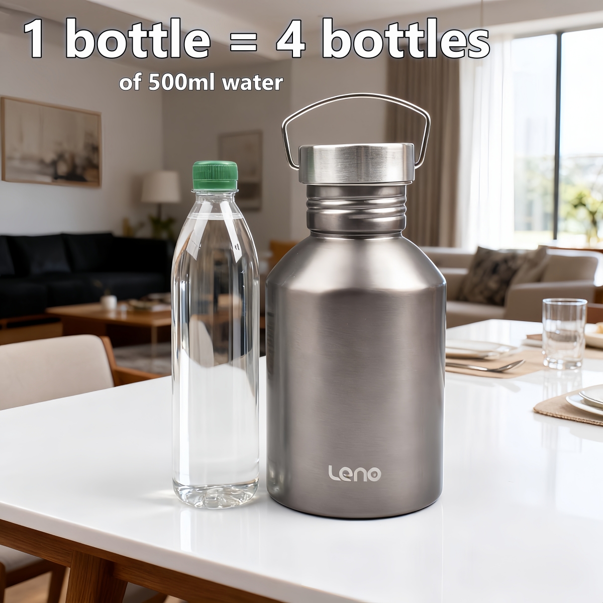 2000ML Camping Water Bottle, S - Camping Cooking On Fire recensione e prezzo