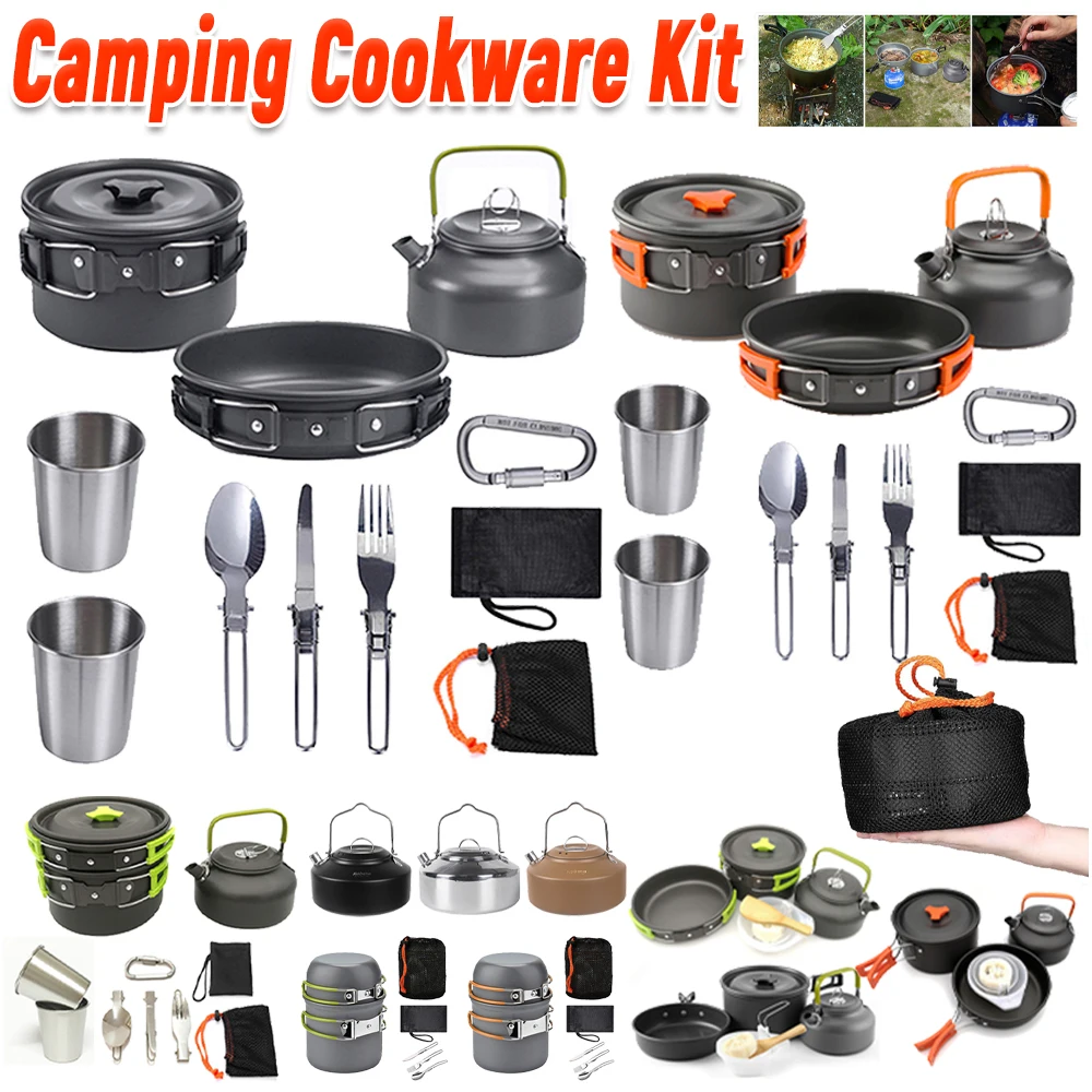Camping Cookware Kit Kettle Po - Camping Hiking Cooking recensione e prezzo