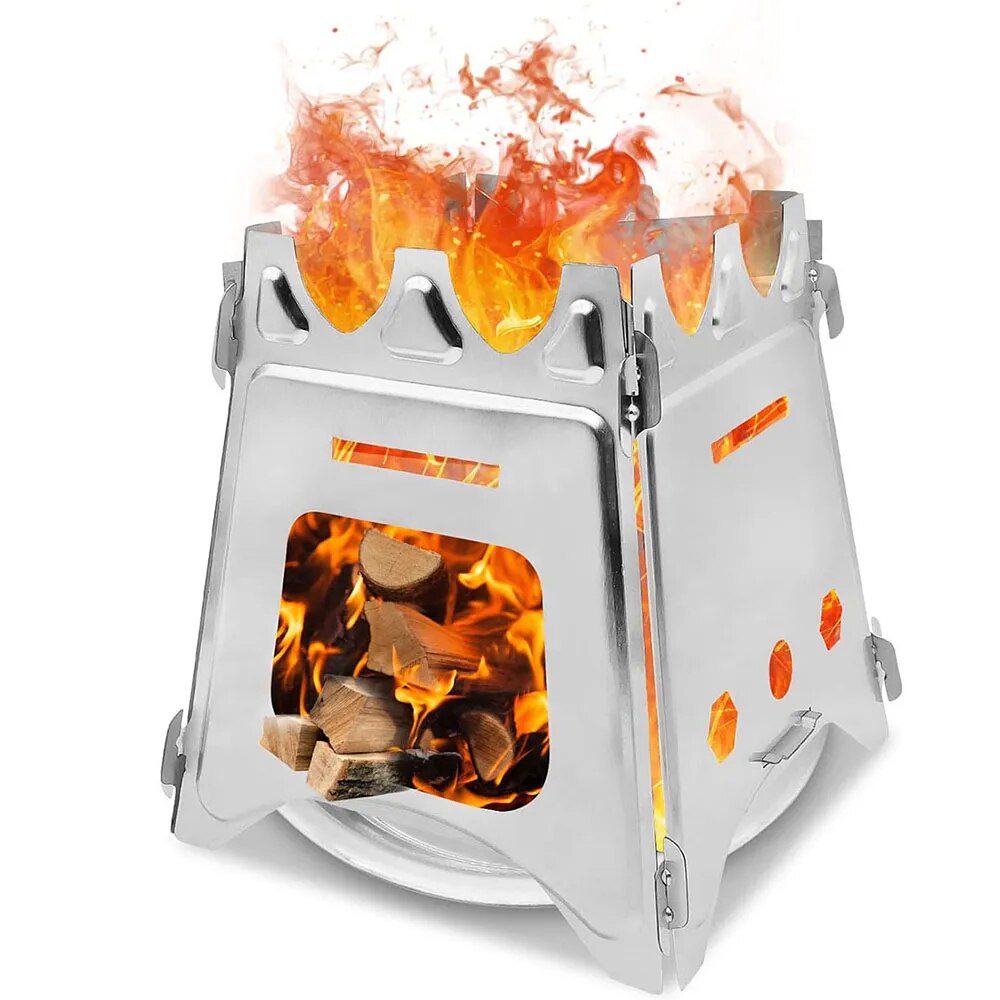Portable Camping Wood Stove wi - Camping Cooking Open Fire recensione e prezzo