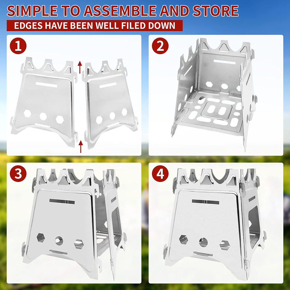 Portable Camping Wood Stove wi - Camping Cooking Open Fire recensione e prezzo